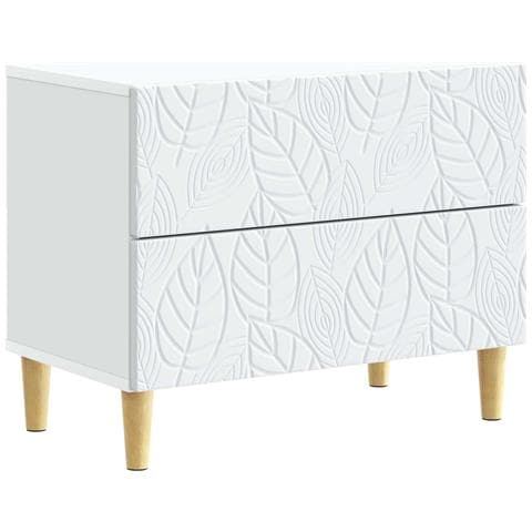 Comodino Bianco 62 x 34,5 x 48 cm Legno ingegnerizzato - Foto 1