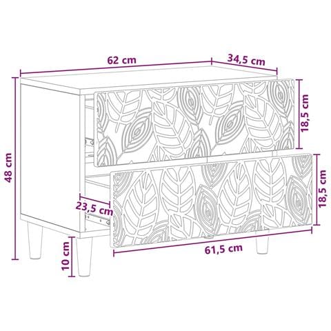 Comodino Bianco 62 x 34,5 x 48 cm Legno ingegnerizzato - Foto 9