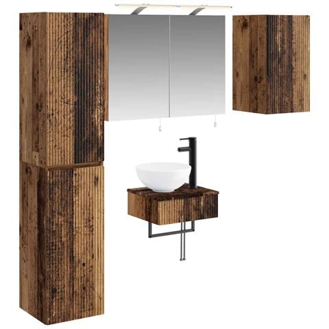 Set di mobili per il bagno 5 pcs Legno antico - Foto 1