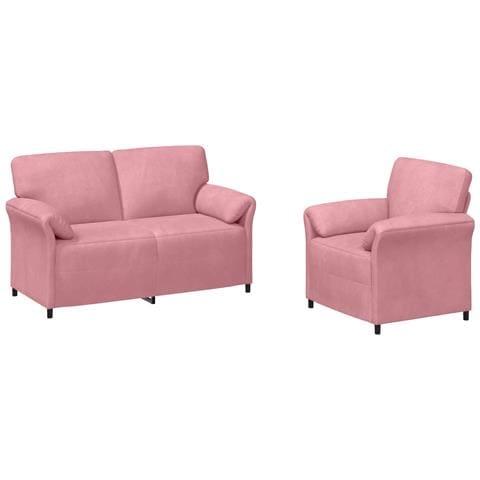 Set di divani 2 pz Rosa Velluto - Foto 1