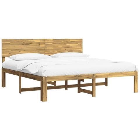 Letto matrimoniale con testiera ROSTOCK Bianco 200 x 200 cm - Foto 1