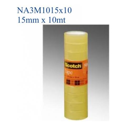 Nastro invisibile Scotch 508 - 15 mm Larghezza x 10 m Lunghezza - Acrylic - Senza solventi - 10 / Pacco - Chiaro - Foto 3