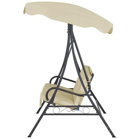 Dondolo Da Giardino In Metallo E Tessuto Beige Garbo - Foto 32