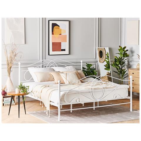 Letto Matrimoniale Design Moderno In Metallo Bianco 180x200cm Lyra - Foto 23