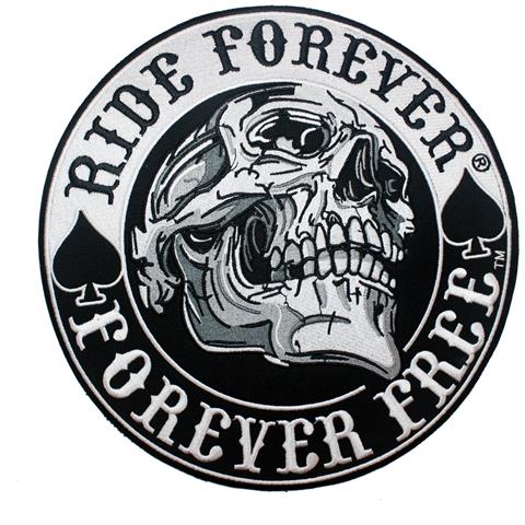 Toppa Teschio Patch Moto Termoadesiva Ricamata Bianco Nero Motociclista Biker - Foto 1