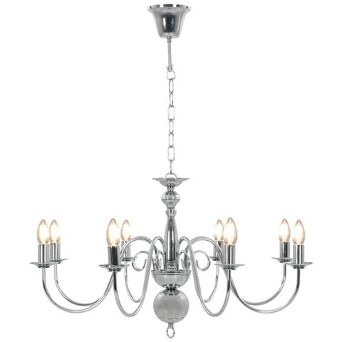 Lampadario Argento con 8 Lampadine E14 - Foto 2