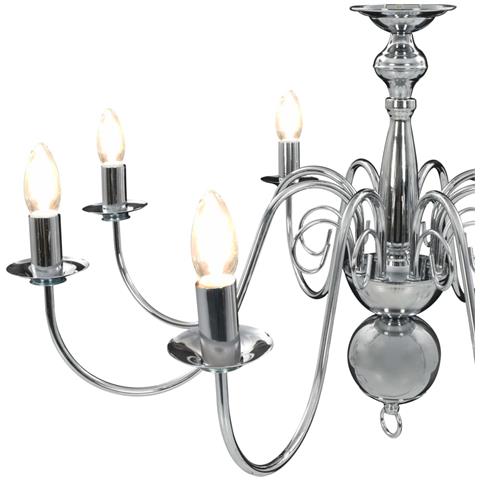 Lampadario Argento con 8 Lampadine E14 - Foto 9