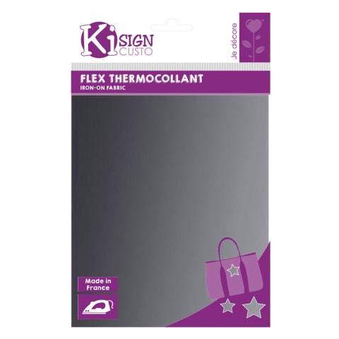 Tessuto Termoadesivo 20 X 15 Cm - Effetto Metallo Zinco - Foto 1