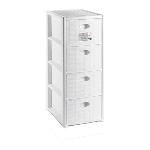 Cassettiera 4 Cassetti Slim Elegance Bianco - Foto 1