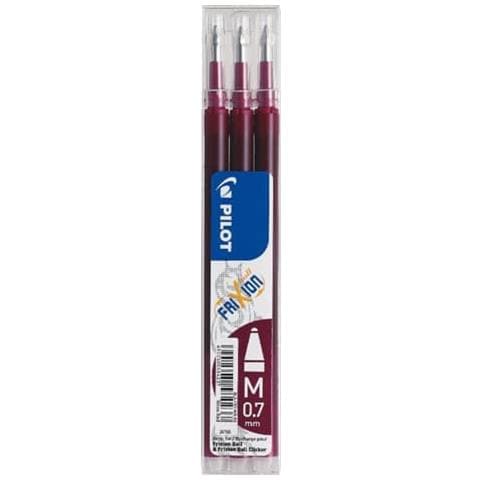 Refill Penne A Sfera Frixion Ball E Clicker 0,7 Mm Rosso Vino Set 3 Pezzi - 6852 - Foto 1