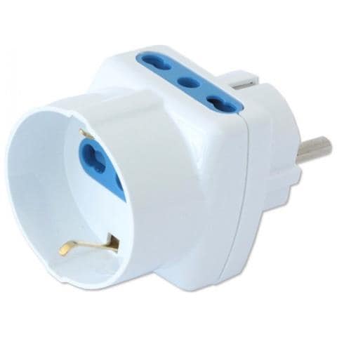 Adattatore Triplo IPW-TRP1040 a Prese Bipasso Spina Schuko Colore Bianco - Foto 1