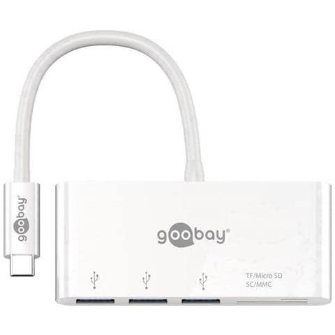 62097 USB C 3x USB 3.0, microSD, SD Bianco cavo di interfaccia e adattatore - Foto 1