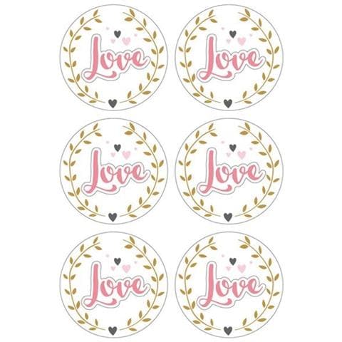 Adesivi 3d Ø 4 Cm - Love Su Bianco - Foto 1