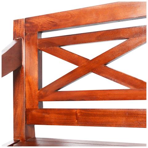 Panca Batavia 123 Cm In Legno Massello Di Mogano Marrone Scuro - Foto 2