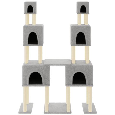 Albero Per Gatti Con Tiragraffi In Sisal Grigio Chiaro 199 Cm - Foto 2