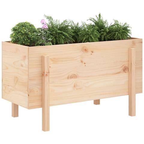 Fioriera Rialzata Da Giardino 101x50x57 Cm Legno Massello Pino - Foto 2