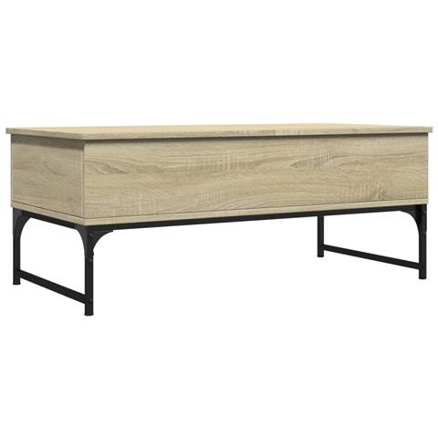 Tavolino Salotto Rovere Sonoma 100x50x40cm Multistrato Metallo - Foto 2