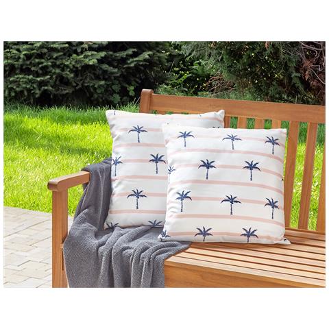 Set Di 2 Cuscini Da Esterno Bianco 45 X 45 Cm Moltedo - Foto 1