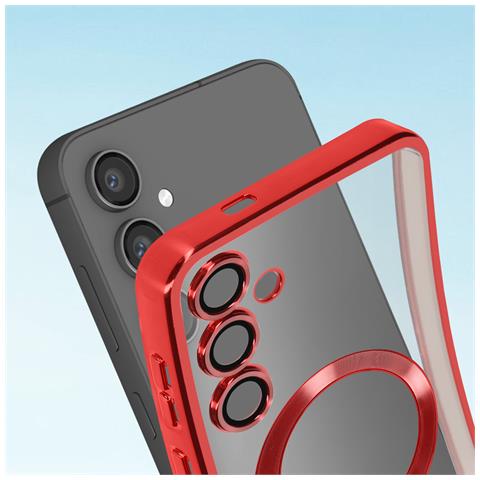 Cover Magsafe Per Samsung S24 In Silicone Bordo Cromato - Foto 5