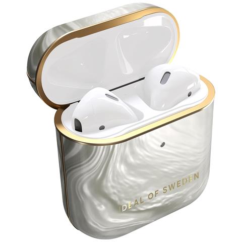 Cover Per Airpods 1 E 2 Effetto Madreperla Elegante Luminous Pearl, Argento - Foto 1