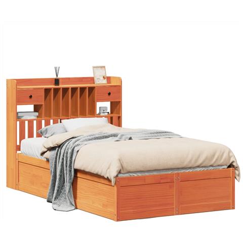 Letto Senza Materasso Marrone Cera 120x190 Cm In Legno Di Pino - Foto 2