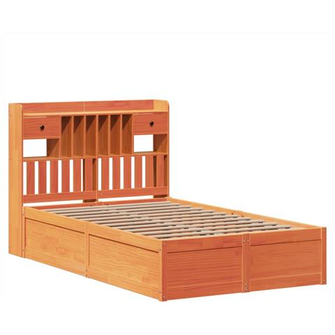 Letto Senza Materasso Marrone Cera 120x190 Cm In Legno Di Pino - Foto 3