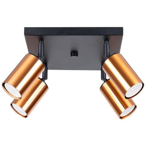 Lampada Da Soffitto Winx 4 Nero /coop Sl. 1378 - Moderno Lampade Da Soffitto Nero /rame 19x25x25 Cm - Foto 1