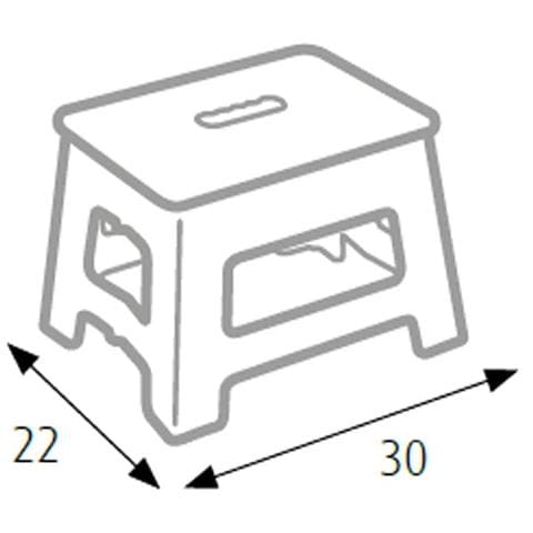 Sgabello Multiuso Pieghevole Clic-clac In Plastica Richiudibile 30x22cm Grigio - Foto 3