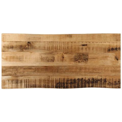 Piano Tavolo Bordi Vivi 80x40x2,5cm Legno Massello Mango Grezzo - Foto 1