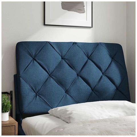 Cuscino Testiera Blu 80 Cm In Tessuto - Foto 2