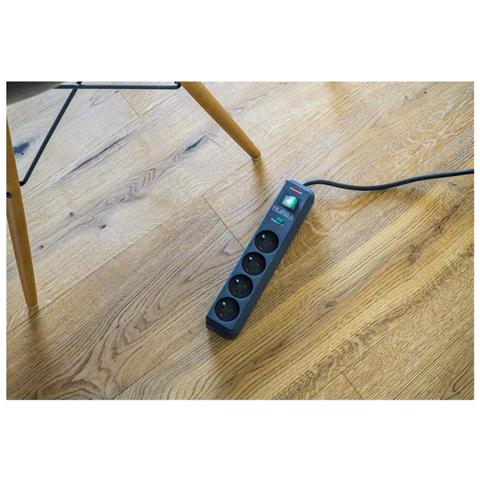 Limitatore Di Sovratensione Multiplo Con 4 Prese Universali Eco-line, Nero - Foto 2