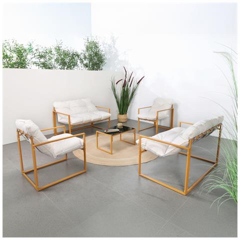 Rabat Mobili Da Giardino Contemporanei A 6 Posti Con Cuscini Marroni E Beige - Foto 1