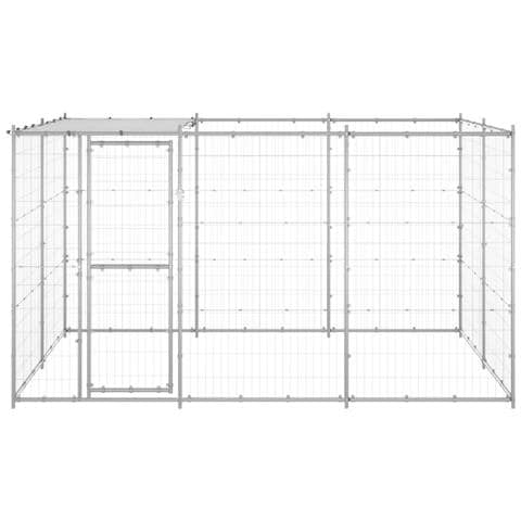 Gabbia Per Cani Da Esterno In Acciaio Zincato Con Tetto 7,26 M² - Foto 1