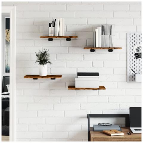 Lusso Casadino - Mensole Parete 4pz Rovere Fumo 40x30x1,5 Cm Legno Multistrato - Foto 2