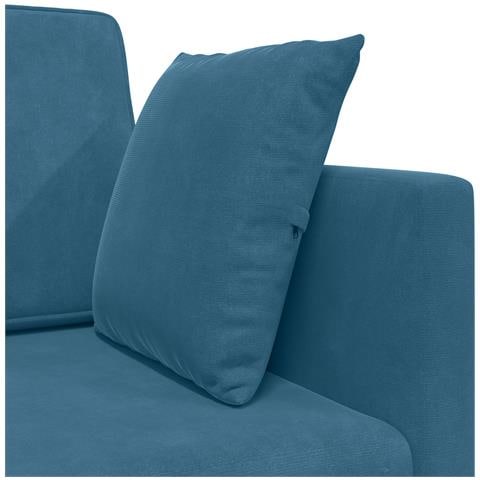 Divano Letto 2-in-1 Blu 213x144x60 cm Velluto - Foto 9
