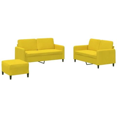 Set di Divani 3 pz Giallo in Velluto - Foto 1