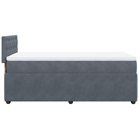 Giroletto a Molle con Materasso Grigio Scuro 90x190 cm Velluto - Foto 9