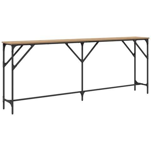Tavolo Consolle Rovere Artigianale 200x29x75 cm Legno Ingegnerizzato - Foto 1