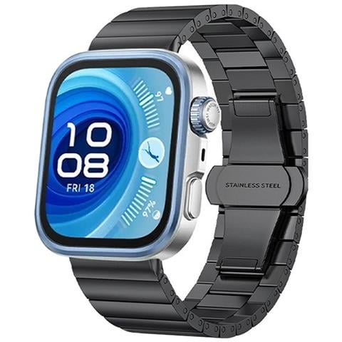 Compatibile Con Huawei Fit 4 Pro /watch Fit 4 Cinturino A Bracciale In Acciaio Inossidabile Stile Bamboo Titaniumgrey - Foto 1