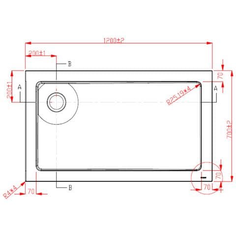 Piatto Doccia 70x120 Cm Rettangolare Ribassato Resina H3.5 Cm Monaco Bianco - Foto 2