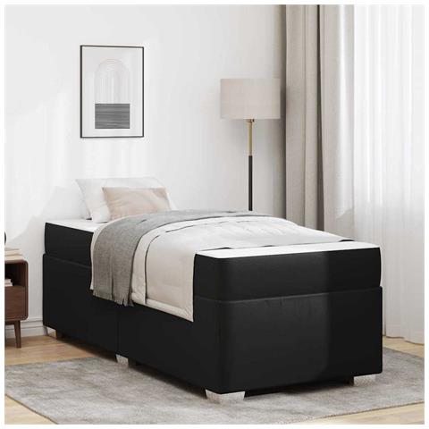 Struttura del letto Nero 100 x 200 cm Pelle sintetica - Foto 2