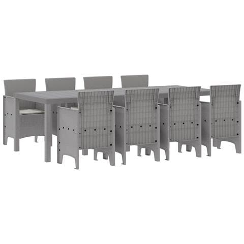 Set da Pranzo per Giardino 9 pcs Bianco Rattan Polt - Foto 1