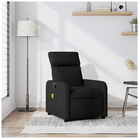 Poltrona reclinabile massaggiante in tessuto nero - Foto 2