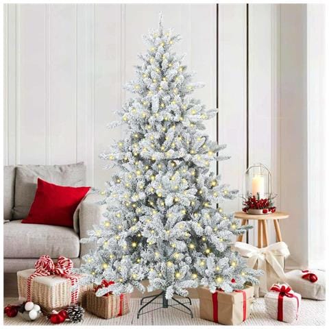 Albero di Natale Artificiale con Rami Pieghevoli Bianco 180 cm - Foto 2