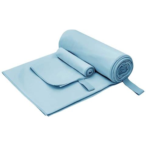 Set di Asciugamani Sportivi 2 pcs Blu Tessuto - Foto 1