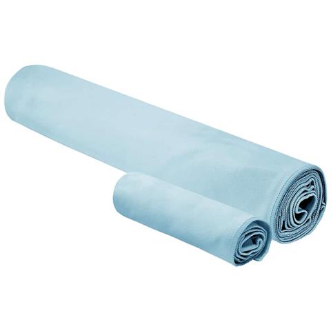 Set di Asciugamani Sportivi 2 pcs Blu Tessuto - Foto 2