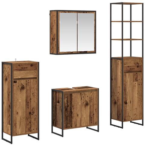 Set di mobili per il bagno Legno vecchio Legno multistrato - Foto 1