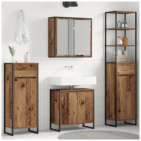 Set di mobili per il bagno Legno vecchio Legno multistrato - Foto 2