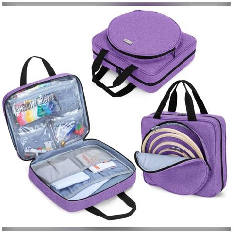 Borsa Portaoggetti Per Ricamo /cucito Di Grande Capacità - Organizer Portatile Purple - Foto 2