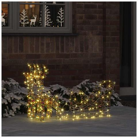 Slitta trainata da renna Bianco caldo 30 x 12 x 54.5 cm PET - Foto 2